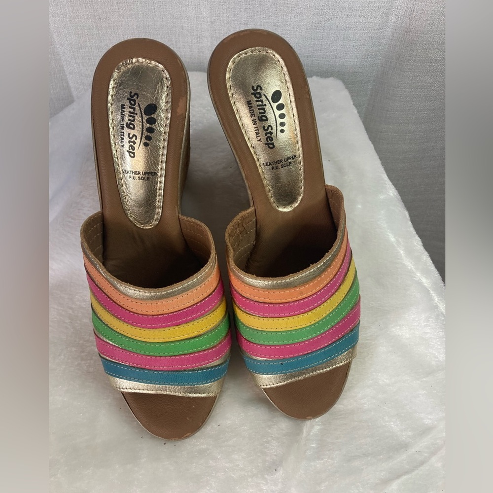 Spring Step Made in Italy 7.5
Leather Cork Wedge Sandal - Picture 6 of 9